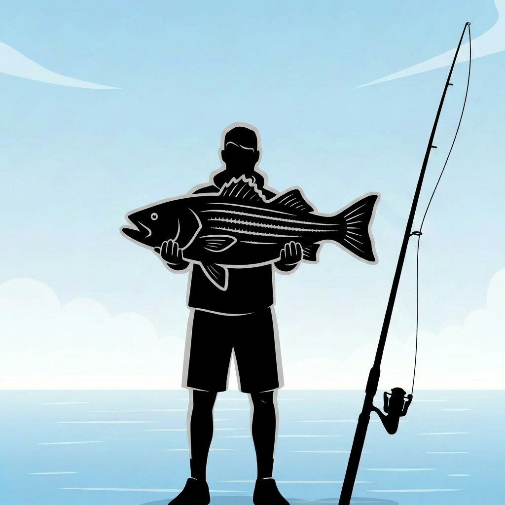 Angler holding a trophy fish at sunset
